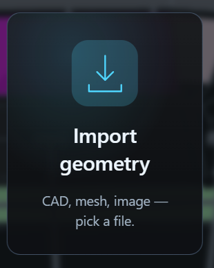 Import geometry button