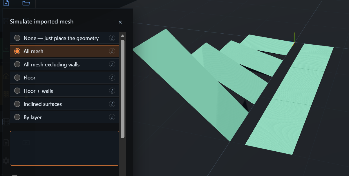 All mesh mode — every surface selected